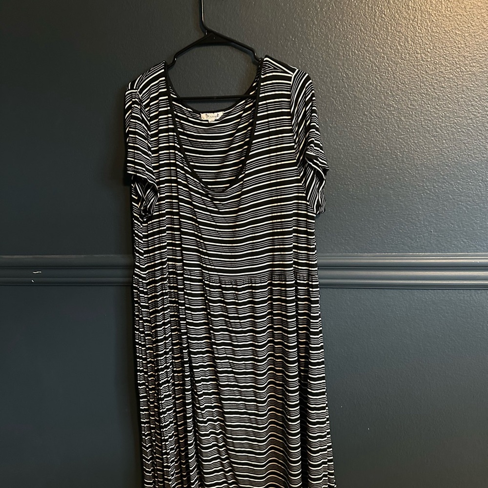 Striped Black and White Women's Dress